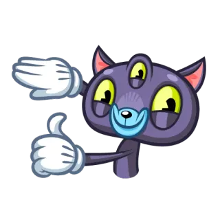 🙃 93a19de5 Katze, Cartoon, Daumen hoch, Drei Augen, Charakter, Tier telegram sticker