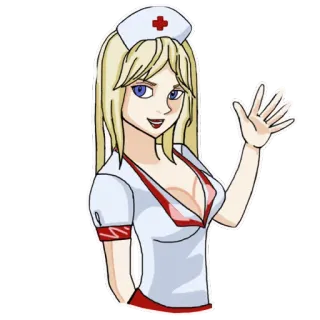 ✋️ aa99e421 медсестра, мультфильм, женщина, блондинка, медицинский, здравоохранение telegram sticker