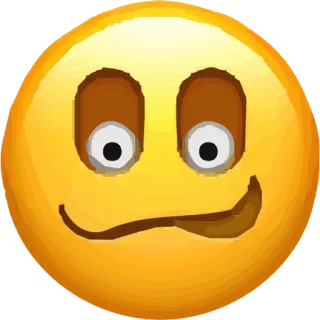 🥴 0d35fe19 Emoji, Sonrisa, Dibujo animado, Amarillo, Cara divertida telegram sticker