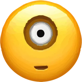 😯 32e9e35f Emoji, Cíclope, Un ojo, Amarillo telegram sticker