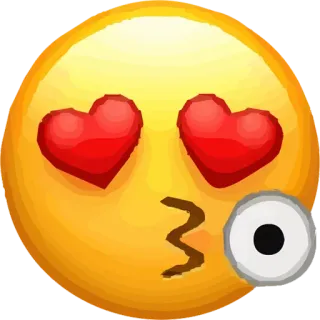 😍 fdc25742 Emoji, Beso, Ojos de corazón, Amor, Afecto telegram sticker