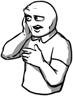 😨 637974c5 밈, 만화, 웃긴, 감정, 표정, 충격, 얼굴 telegram sticker