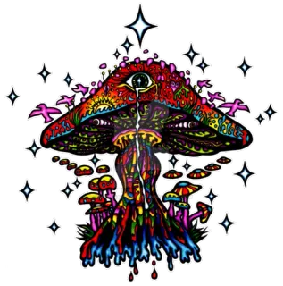 🍄 574fa853 cogumelo, psicodélico, colorido, olho, trippy, arte whatsapp sticker