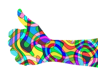 👍 a156f598 dedo do meio, gesto ofensivo, colorido, abstrato, gesto de mão whatsapp sticker