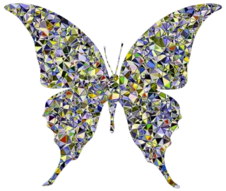 🦋 a3dd8bbd Borboleta, Mosaico, Geométrico, Inseto, Colorido whatsapp sticker