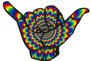 🤙 b3bc8898 Shaka, Gesto de mão, Arco-íris, Psicodélico, Hang loose, Adesivo whatsapp sticker