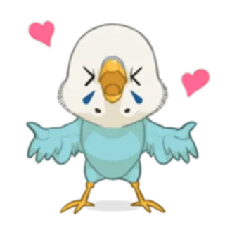 😍 308ec3ad птица, волнистый попугай, милый, любовь, сердце, животное, счастливый whatsapp sticker