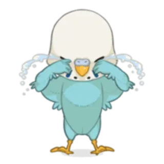 😭 5fb877f4 птица, плачет, грустный, слезы, эмоциональный, волнистый попугайчик whatsapp sticker