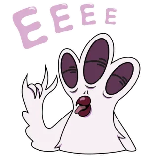 😜 050828f8 EEEEE cartone animato, mostro, gesto, mano, strano, eeee telegram sticker