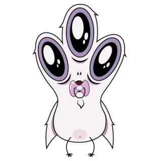 👶 df3fb316 mostro, carino, alieno, bambino, ciuccio, cartone animato, creatura telegram sticker