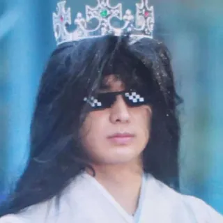 🤓 4478d72c 왕관, 선글라스, 머리카락, 사람, 얼굴, 초상화, 남자, 왕 telegram sticker