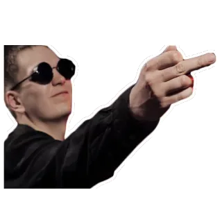 😡 9e48ad40 가운데 손가락, 모욕적인 제스처, 남자, 선글라스 telegram sticker