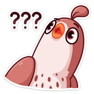 ❓ 0103035e ??? 鳥, 漫画, 質問, 考え中, 困惑 telegram sticker