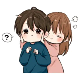 ☺️ 8c9a80d4 Cartoon, Paar, Süß, Umarmung, Liebe, Emotionen telegram sticker