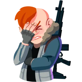 🤦 e2212a04 arma, nojo, violência, desenho animado, cartoon whatsapp sticker