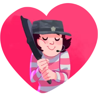 😍 f70fe4f2 garota, uniforme, chapéu, bastão whatsapp sticker