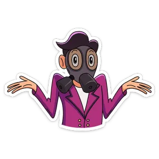 🤷 9c4c397e masker, gas, setelan, ungu, kartun telegram sticker