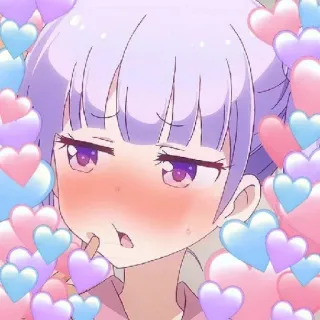 😳 53390b71 Anime, Dziewczyna, Słodkie, Serca, Rumieniec telegram sticker