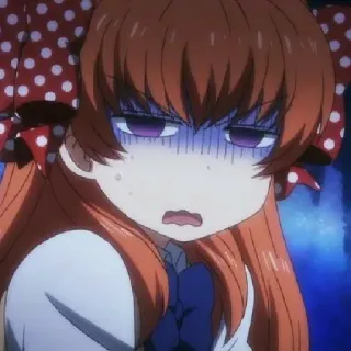 😒 a6b36be4 Anime, Postać, Dziewczyna, Słodka, Rozdrażniona telegram sticker