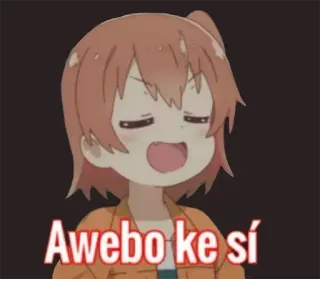 👌 b001557d Awebo ke sí Anime, Kreskówka, Wyrażenie, Tak, Potwierdzenie, Slang telegram sticker