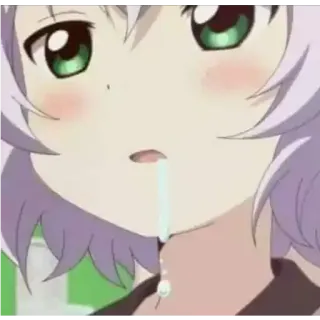 🤤 d8df193c Anime, Manga, Postać, Dziewczyna, Ślina, Słodki, Twarz telegram sticker