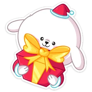 🎁 b3108d6a Boże Narodzenie, prezent, święto, pieczęć, słodki, świętowanie, zima, świąteczny whatsapp sticker