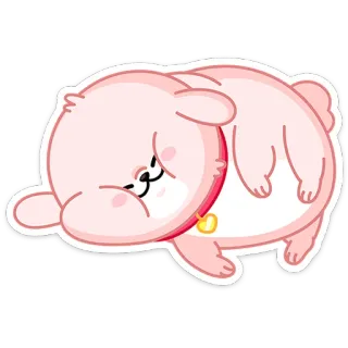 😴 87e5df72 子犬, 犬, 動物, 漫画, ステッカー, ピンク, かわいい, 眠い telegram sticker