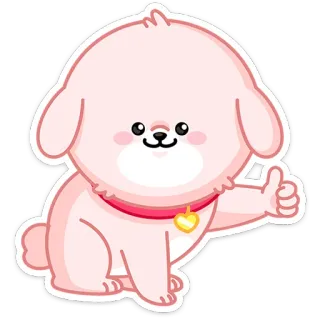 👍 b633daa2 犬, 子犬, 可愛い, 動物, いいね, 承認, ポジティブ, 漫画 telegram sticker