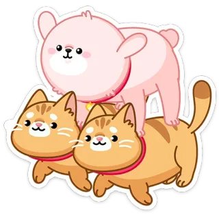 🙂 c54f5c85 猫, 熊, 動物, 可愛い, マンガ, ステッカー telegram sticker