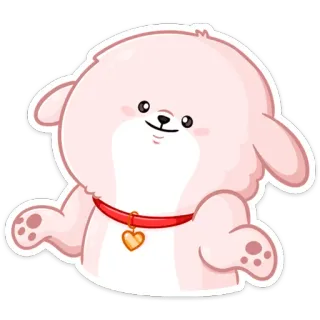 🤷‍♂ 0f716192 cane, carino, rosa, animale, cartone animato, emoji, adesivo telegram sticker