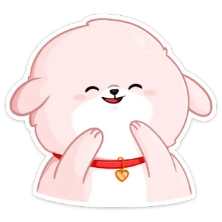 ☺️ f5ff4039 carino, cane, rosa, cartone animato, animale, kawaii telegram sticker