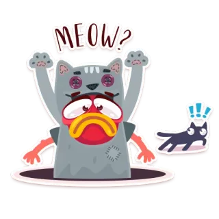 🐱 426724b8 MEOW? кот, мяу, вопрос, милый, мультфильм telegram sticker