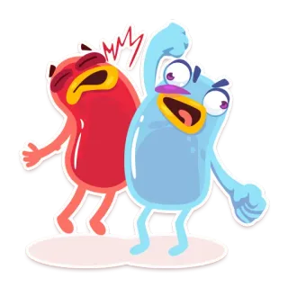 👊 73f03599 Мультфильм, Драка, Персонажи, Анимация, Наклейка, Злой telegram sticker