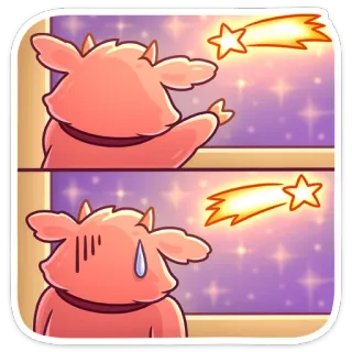 🤩 f93131ec Monster, süß, Stern, Fenster, Hoffnung, Komet, Cartoon telegram sticker