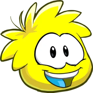 😄 55c28a36 Puffle, Kuning, Club Penguin, Kartun, Maskot, Binatang, Karakter telegram sticker