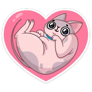 ❤️ a8ac63c0 gato, coração, fofo, animal, adesivo telegram sticker
