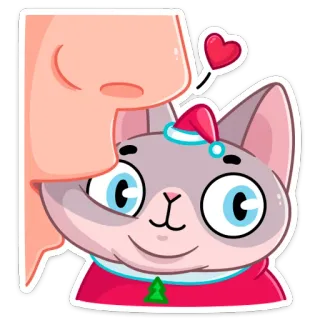 👹 38622b53 kucing, natal, hati, cinta, imut, stiker, liburan whatsapp sticker