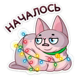 😒 ce338544 Началось kucing, lampu natal, imut, hewan, kartun whatsapp sticker