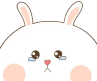 🙊 44da1418 กระต่าย, กระต่าย, เศร้า, น่ารัก, ร้องไห้, สัตว์ telegram sticker