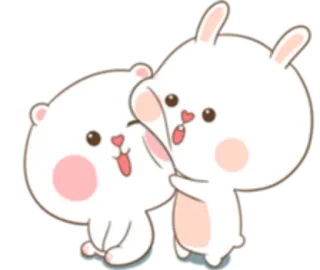 😝 6b67769e กระต่าย, กระต่าย, หมี, น่ารัก, การ์ตูน, สัตว์, ความรัก, คู่รัก telegram sticker