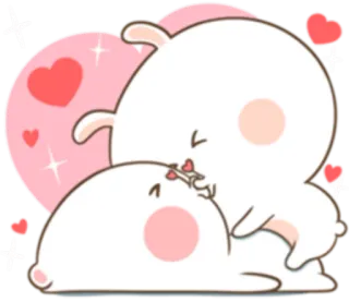 😍 9481506a กระต่าย, หัวใจ, ความรัก, น่ารัก, จูบ, ความรักใคร่, กระต่ายน้อย, โรแมนติก telegram sticker