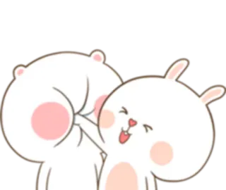 😊 cc306bba น่ารัก, หมี, กระต่าย, สัตว์, การ์ตูน, เพื่อน, มีความสุข telegram sticker