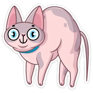 😳 4074a6b9 gatto, cartone animato, animale, animale domestico, sfinge telegram sticker