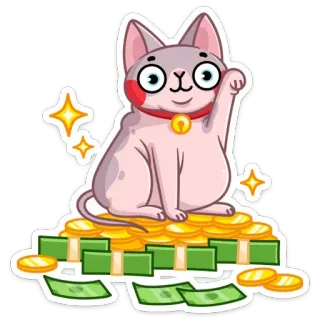 💰 ef80ec0e gatto portafortuna, maneki neko, soldi, ricchezza, fortuna, gatto telegram sticker