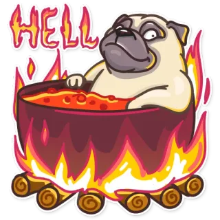 Pug Power telegram stickers