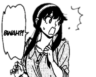 😱 546afac0 BWAH?! anime, manga, cartoon, surprise, question telegram sticker