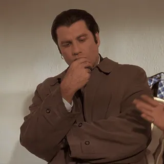 🤔 3f15a02d John Travolta, Pulp Fiction, meme, confundido, buscando, mirando telegram sticker