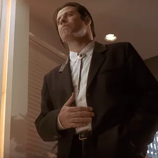 🤦‍♂️ 49f4ddb0 Vincent Vega Pulp Fiction Vincent Vega, John Travolta, Pulp Fiction, película, personaje telegram sticker