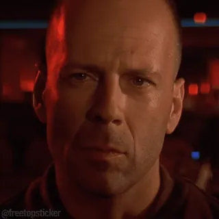 👌 bd151d9b John McClane Die Hard película, Bruce Willis, acción, años 90, años 80, cara, actor telegram sticker