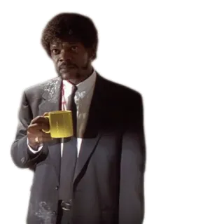 ☕ 00a1ad7e Jules Winnfield Pulp Fiction samuel l. jackson, coffee, movie, jules, pulp fiction telegram sticker